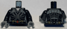 Torso Female Outline, Black Suit with Gray and Silver Lines, Gold Belt with Red Buckle Pattern / Black Arms / Dark Bluish Gray Hands