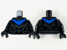 Torso Armor, Blue Chevron with Bird Head, Dark Blue and Light Bluish Gray Muscle Contours Pattern / Black Arms / Black Hands