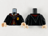 Torso Hogwarts Robe Clasped over Dark Bluish Gray Sweater, Dark Red and Bright Light Orange Tie and Trim Pattern / Black Arms / Light Nougat Hands