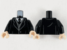 Torso Coat and Tie, White Shirt and Dark Bluish Gray Vest Pattern / Black Arms / Light Nougat Hands