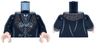 Torso Robe Open with Button, Dark Brown Fur Collar, and Entwined Snakes Clasp, Silver Brooch Pattern / Black Arms / Light Nougat Hands