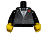Torso Jacket Formal with Black Vest, White Shirt and Black Bow Tie with Red Flower Pattern (BAM) / Black Arms / Yellow Hands