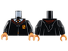 Torso Hogwarts Robe Clasped with Gryffindor Crest, Sweater, Shirt and Tie Pattern / Black Arms / Nougat Hands