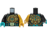 Torso Gold Breathing Apparatus, Yellowish Green Scales Pattern / Pearl Gold Arm Left / Black Arm Right / Pearl Gold Hand Left / Dark Turquoise Hand Right