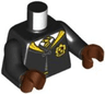Torso Hogwarts Robe Clasped with Hufflepuff Crest, Sweater, Shirt and Tie Pattern / Black Arms / Reddish Brown Hands
