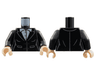 Torso Female Suit Jacket, White Button Up Shirt Pattern / Black Arms / Light Nougat Hands