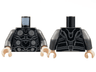 Torso Armor with 6 Dark Silver and Silver Circles, Light Bluish Gray Contour Lines Pattern / Pearl Dark Gray Arms / Light Nougat Hands