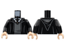 Torso Robe with Hood, Dark Bluish Gray Sweater, White Shirt and Hogwarts Crest Tie Pattern / Black Arms / Light Nougat Hands
