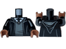 Torso Robe with Hood, Dark Bluish Gray Sweater, White Shirt and Hogwarts Crest Tie Pattern / Black Arms / Medium Brown Hands