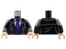 Torso Suit Jacket, Pale Pink Shirt, Dark Purple Tie, Vest with Pinstripes Pattern / Black Arms / Light Nougat Hands
