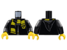 Torso Hogwarts Robe Clasped with Hufflepuff Shield and Scarf Pattern / Black Arms / Yellow Hands