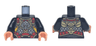 Torso Red, Gold, and Silver Armor, Buckles, and Straps, and Monkey Head Pattern / Black Arms / Nougat Hands
