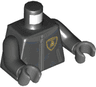 Torso Racing Suit, Zipper and Lamborghini Logo Pattern / Black Arms / Dark Bluish Gray Hands