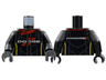 Torso Red Collar and Diagonal Lines, Silver Dotted Stitching, White 'DODGE', Yellow Side Stripes Pattern / Black Hands / Black Arms