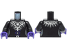 Torso Female Corset with Dark Purple Laces, Silver Spider Web Collar and Stars Pattern (BAM) / Black Arms / Dark Purple Hands