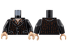 Torso Jacket with Reddish Brown Pinstripes, Light Nougat Neck, Dark Bluish Gray Shirt, Splotches Pattern / Black Arms / Light Nougat Hands