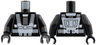 Torso Space White Harness and Chest Panel with Rivets and Back Print Pattern (Blacktron I) / Black Arms / Black Hands