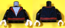 Torso Jacket with Red Collar and Lapels, Belt, Dark Blue Muscle Contour Lines, White Bare Chest Pattern (Morbius) / Black Arms / White Hands