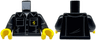 Torso Shirt with Dark Bluish Gray Buttons and Pockets Outline, White Undershirt, and Yellow Horse (Ferrari Logo) Pattern / Black Arms / Yellow Hands