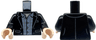 Torso Open Suit Jacket with Pockets over Sand Blue and Dark Bluish Gray Plaid Shirt with White Buttons Pattern / Black Arms / Light Nougat Hands