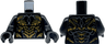 Torso Armor with Gold Scales and Dark Bluish Gray Lines with Short End Lines and Tips at Neck Pattern / Black Arms / Black Hands