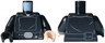 Torso SW Jedi Robe, Belt with Silver Accessories, Dark Bluish Gray Creases Pattern / Black Arms / Light Nougat Hand Left / Black Hand Right