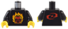Torso Red Bionicle Hau Mask with Orange and Yellow Flames and Red Three Virtues Symbol on Back Pattern / Black Arms / Yellow Hands