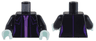Torso Female Dress with Dark Purple and Medium Lavender Trim and Seams Pattern / Black Arms / Light Aqua Hands