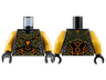 Torso Armor with Gold Plates, Black Abdomen with Orange Circles and Lines Pattern / Pearl Gold Arms / Black Hands