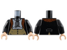 Torso Jacket, Reddish Brown Fur Lapels, White Shirt, Dark Bluish Gray Tie and Pinstripes, Dark Tan Waistcoat Pattern / Black Arms / Light Nougat Hands