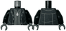 Torso Jacket Open over Dark Bluish Gray Cardigan Sweater with Silver Zipper Pattern / Black Arms / Dark Bluish Gray Hands