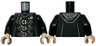 Torso Coat with Hood, Silver Buttons, and Reddish Brown Straps with Buckles Pattern / Black Arms / Light Nougat Hands