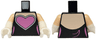 Torso Female Outline, Light Nougat Neck, Dark Pink Heart, Highlights and Tail Outline Pattern / White Arms with Molded Light Nougat Short Sleeves Pattern / White Hands