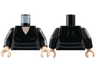 Torso Female V-Neck Dress with Sash and Dark Bluish Gray Contours, Light Nougat Neck Pattern / Black Arms / Light Nougat Hands