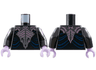 Torso Robe, Dark Silver Skull Armor, Metallic Pink Stripes, Dark Blue Gathers Pattern / Black Arms with Armor and Stripes Pattern / Lavender Hands