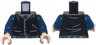 Torso Vest with Light Bluish Gray Trim, Creases, Pockets, and Buttons over Dark Blue Floral Shirt Pattern / Dark Blue Arms / Light Nougat Hands