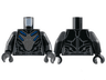 Torso Female Armor, Silver Breastplate, Dark Bluish Gray Lines, Blue and Dark Blue Trim Pattern / Black Arms / Black Hands