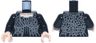 Torso Female Dress with Dark Silver Highlights and Dark Bluish Gray Scalloped Outline, Light Nougat Neck, Medium Nougat Collarbones Pattern / Black Arms / Light Nougat Hands