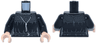 Torso Female Loose Dress with Dark Bluish Gray Stitching and Folds, Belt with Silver Buckle, Bolo Necklace Pattern / Black Arms / Light Nougat Hands