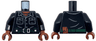 Torso Shirt, Dark Bluish Gray Pockets and Buttons, Dark Green Belt with Silver Buckle, Pouch, Reddish Brown Neck, Pearl Necklace Pattern / Black Arms / Reddish Brown Hands