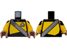 Torso Uniform Vest with Gold and Silver Star Trek Starfleet Insignia, Baldric Belt over Shoulder, Bright Light Orange Front and Back Panel Pattern / Bright Light Orange Arms with Black Shoulders Pattern / Medium Brown Hands