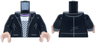 Torso Jacket Open with Silver Trim over White Shirt with Diagonal Stripes and Lavender Collar Pattern / Black Arms / Light Nougat Hands