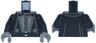 Torso Robe Dark Bluish Gray Panels with Ties, Silver Buttons and Trim, Circle Belt Buckle Pattern / Black Arms / Dark Bluish Gray Hands