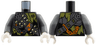 Torso Tattered Olive Green Shirt, Silver Armor and Chains, Tan Barbs, Orange Trim Pattern / Dark Bluish Gray Arms / White Hands