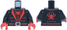 Torso Suit Jacket, Red Buttons, Lapels, Spider and Web, Reddish Brown Belt, Silver Buckle Pattern / Black Arms / Red Hands