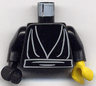 Torso SW Jedi Robe, Waist Sash Pattern / Black Arms / Yellow Hand Left / Black Hand Right