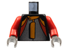 Torso Racers Jacket with Orange, Red, Silver Pattern / Red Arms / Dark Gray Hands