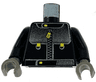 Torso Studios Racing Suit with Silver Panel with Gradient, Zipper with Yellow Pull Pattern / Black Arms / Dark Gray Hands