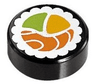 Tile, Round 1 x 1 with Sushi Salmon Maki Roll Pattern