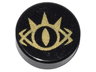 Tile, Round 1 x 1 with Goblin King Eye Pattern